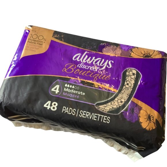 Always Discreet Boutique Moderate Incontinence Pads 48 Count NEW - Picture 2 of 5